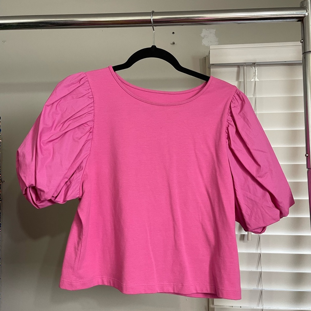 Chic Pink Puff Sleeve Top